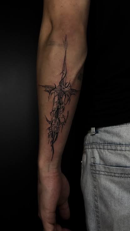 Tatuaje Neotribal simétrico.